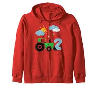 Bambini Compleanno Trattore 2 Anni Ragazzo Azienda agricola Numero Felpa con Cappuccio