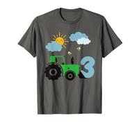 Bambini compleanno trattore 3 anni ragazzo azienda agricola numero Maglietta