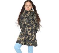 Bambini con Cappuccio Mimetico Verde Parka Pelliccia Finta Cappotto New Moda Età