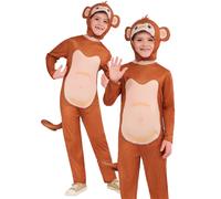 Bambini Costume da Scimmia Zoo Animale Vestito Libro Giorno Ragazzi