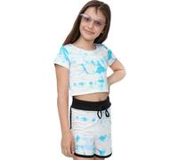 Bambini Cravatta Tintura Blu Corto Top & Pantaloncini Set Activewear Estate Età