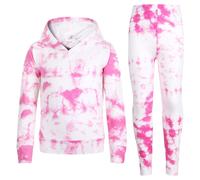 Bambini Cravatta Tintura Maglia con Cappuccio & Set Leggings Rosa Activewear Età