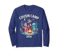 Bambini Cugino Campeggio 2026 Alien Family Trip Crew Auntie Vacay Maglia a Manica