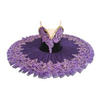 Bambini delle Donne delle Ragazze Professionale Balletto Tutu Vestito Piatto Pancake Swan Lake Party Ballerina Stage Dance Competition Costume,Viola,120