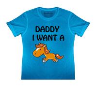 Bambini Divertente Papà I Want Un Pony T Camicia Equestre Equitazione Caccia