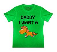 Bambini Divertente Papà I Want Un Pony T Camicia Equestre Equitazione Caccia