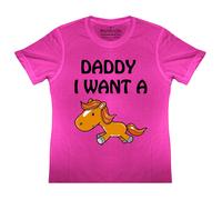 Bambini Divertente Papà I Want Un Pony T Camicia Equestre Equitazione Caccia