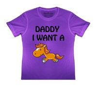 Bambini Divertente Papà I Want Un Pony T Camicia Equestre Equitazione Caccia