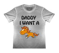 Bambini Divertente Papà I Want Un Pony T Camicia Equestre Equitazione Caccia