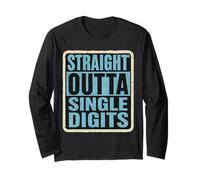 Bambini divertenti per il decimo compleanno di Straight Outta Single Digits Boys Maglia a Manica