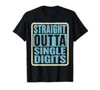 Bambini divertenti per il decimo compleanno di Straight Outta Single Digits Boys Maglietta