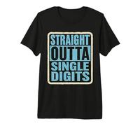 Bambini Divertenti per Il decimo Compleanno di Straight Outta Single Digits Boys Maglietta Premium