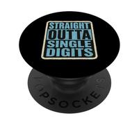 Bambini divertenti per il decimo compleanno di Straight Outta Single Digits Boys PopSockets PopGrip Adesivo