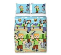 Minecraft Set Copripiumino Doppio Adventure Giocatori Camera Bambini 2-in-1