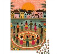 Bambini e anziani in cerchio, tenendosi per mano Jigsaw Puzzle 38x26cm/1000pcs Adulti Puzzle Gioco EduGattoivo Decorazioni Per La Casa