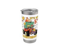 Bambini È il mio quinto compleanno Buon 5 anni T-Rex Dinosaur Boys Bicchiere termico in acciaio inox doppia parete