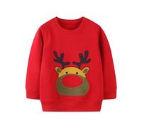 Bambini e Ragazzi Felpe Renna Natalizia Sweatshirts Pullover Maglione Maniche Lunghe Scollo Rotondo Top Maglietta per Bambini 4-5 Anni