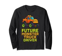 Bambini Futuro Monster Truck Driver Carino Ragazzi Festa di Compleanno Maglia a Manica