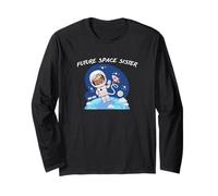 Bambini Futuro Spazio Sorella ragazza astronauta Maglia a Manica