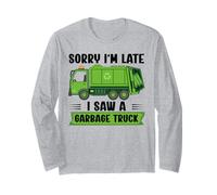 Bambini Garbage Truck Boys Sorry I'm Late I Saw A Garbage Truck Maglia a Manica