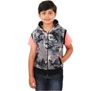 Bambini Gilet con Cappuccio Giacca IN Pile Tessuto senza Maniche Zip Età 5-13