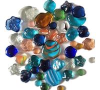 Bambini Giocattoli di Sette Colori Sfera di Cristallo di Vetro Piatto Perla Multicolore Pebble Testa Acquario Paesaggio Decorativo Sfere Colorato, 500 g