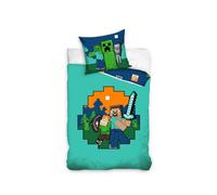 Bambini Gioco Copripiumino Set Minecraft Ready To Survive Letto Singolo Ue Size