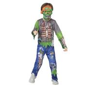 Bambini Halloween Zombie Gamer Costume Gioco Cartoon Bambini Bambine Completo