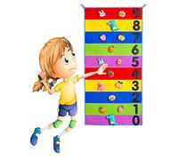 Bambini High Jump Training Touch High Wall Sticker Decoration, Indoor High Jump Game Toy with 10 Plush Dolls, 8 Sticky Balls and 2 Hooks (Size: 50 x 50 cm) ()