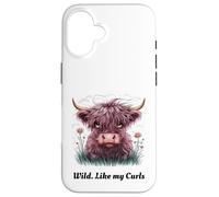 Bambini Highland Cow "Wild Like My Curls" I Love Curls Toddler Custodia per iPhone 16