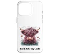 Bambini Highland Cow "Wild Like My Curls" I Love Curls Toddler Custodia per iPhone 16 Pro