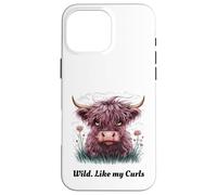 Bambini Highland Cow "Wild Like My Curls" I Love Curls Toddler Custodia per iPhone 16 Pro Max