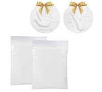 Bambini Impronte Argilla Kit,2 Pezzi Impronte Neonato Set,Impronte Bimbi Kit,Impronte Mani e Piedi in Argilla Morbida,Bambino Hand Foot Inkpad Argilla Morbida,Ideale per Regalo di Battesimo