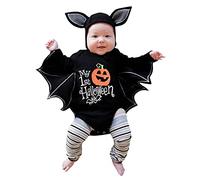 Bambini in Costume di Halloween Cosplay Tutina Bambina con Cappello Bimba Pipistrello Unisex Carnevale Feste Mantello da Adatto per Altezza 90-150 Cm