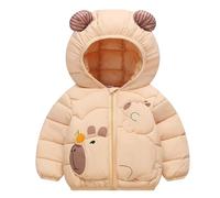Bambini Invernale Giacca Bambina Cappotto con Cappuccio e Cerniera Caldo Leggero Antivento Giubbino Ragazzi Giubbotti Tinta Unita Piumino con Tasche per Bambino Unisex 1-7 (02 Light Yellow, 6-7 Years)