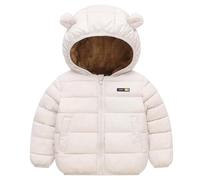 Bambini Invernale Giacca Bambina Cappotto con Cappuccio e Cerniera Caldo Leggero Antivento Giubbino Ragazzi Giubbotti Tinta Unita Piumino con Tasche per Bambino Unisex 1-7 Anni (01 White, 3-4 Years)