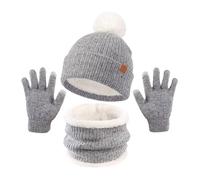 Bambini invernali invernali, guanti per sciarpa di berretto in forma per pattinare, andare in bicicletta con comfort accoglienti, abiti da esterno per gioco di neve, maglieria acrilico caldo
