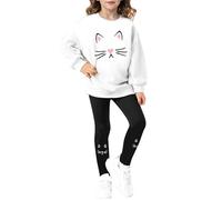 Bambini Inverno Felpa Set Bambine Pullover Solid Color Cotone Completo Giacche E Pantaloni con Tasca Natale Bimba Winter Snowsuit Jogger Tuta da Bambino 2 Pezzi Unisex Modelli Bambina