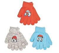 Bambini Knit Guanti 3 Confezione Inverno Caldo Magia Smiling Facce Elasticizzato