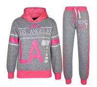 Bambini LA7 Tuta Due Colori Set Felpa & Joggers Pantaloni Ragazze Età 5-13