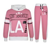 Bambini LA7 Tuta Due Colori Set Felpa & Joggers Pantaloni Ragazze Età 5-13