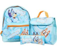 Bambini Licenza Ufficiale Bluey Ragazzo Zaino 3 Pezzi Set per la Scuola Pranzo