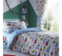 Bambini Luminoso Camion Set Copripiumino Singolo Cameretta Ragazzi Auto 2-in-1