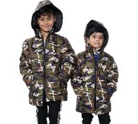 Bambini Mimetico Verde Piumino Giacca con Cappuccio New Staccabile Età 3-13 Anni
