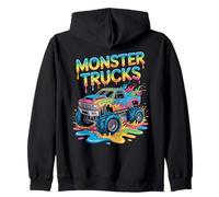 Bambini Monster Truck Drip Colorful Graffiti Ice Cream Drip Boy Felpa con Cappuccio