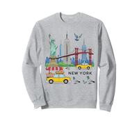 Bambini NYC Souvenir New York City USA Icone Giallo Taxi Piccione Felpa