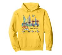 Bambini NYC Souvenir New York City USA Icone Giallo Taxi Piccione Felpa con Cappuccio