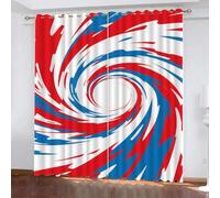 Bambini Oscurante Finestra Termica Tenda, Vortice dei cartoni animati Tende Oscuranti, Rosso, blu e bianco Tende a pannello, Spirale Interni Occhielli Tende L 140 x A 220cm 2 Pezzi