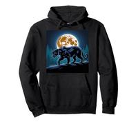 Bambini Pantera Nera Luna Piena Alberi Sasquatch Pantera Nera Felpa con Cappuccio