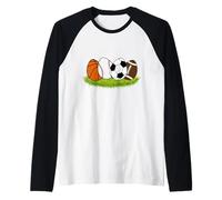 Bambini Pasqua Ragazzi Calcio Baseball Basket Calcio Coniglietti Maglia con Maniche Raglan